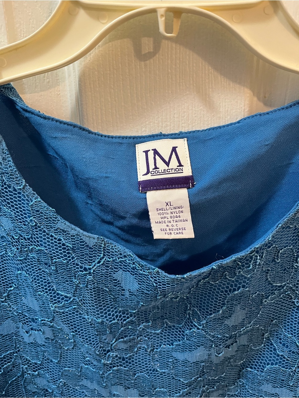 JM Collection New Chic Teal Lace Lined Sleeveless Shell Top Size XL - Picture 2 of 7